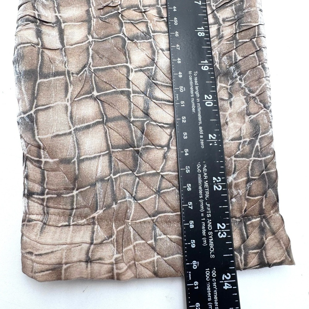 CHICO'S‎ 3 Women's XL Large Metallic Silver Taupe Crocodile Print Pleated Jacket - Picture 6 of 6